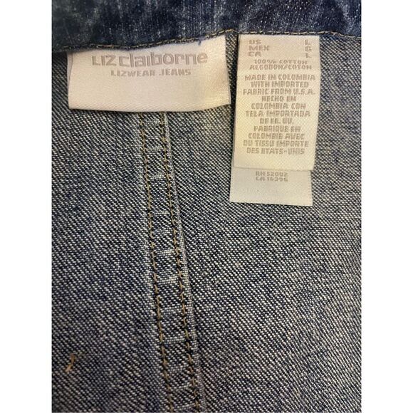 Vintage Liz Claiborne Lizwear Denim Blazer - 90s RARE Classic Jacket Size Large - Picture 12 of 12